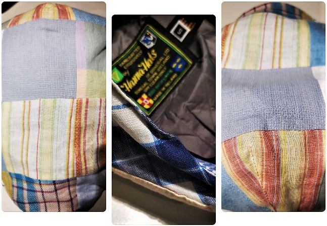 Customer photo review of Donegal Touring Cap Patchwork Grey/Blue Linen