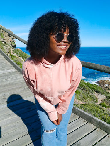 Customer photo review of Brazilian Kinky Curl Fringe - Gabby