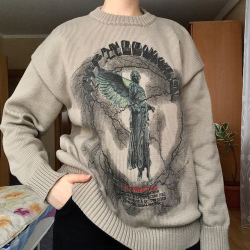 Customer photo review of Harajuku Style "Lightning Angel" Oversized Knit Sweater