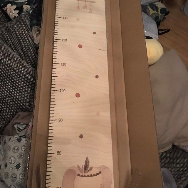 Customer photo review of Personalisierte Aluverbund / Holz Messlatte Boho