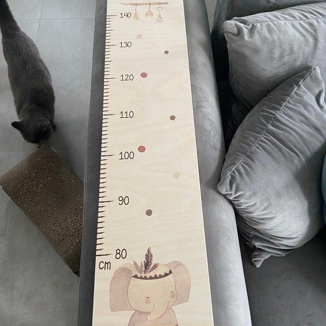 Customer photo review of Personalisierte Aluverbund / Holz Messlatte Boho