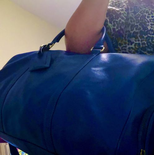 Customer photo review of ZETA 3-PC Leather Luggage pieces-Final sale- No refunds or Exchanges