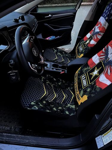 Customer photo review of "Eagle with symbol" - Personalized US Veteran Car Seat Covers (2pcs, universal fit)