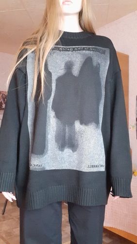 Customer photo review of Harajuku Style "Shadows" Oversized Knit Sweater