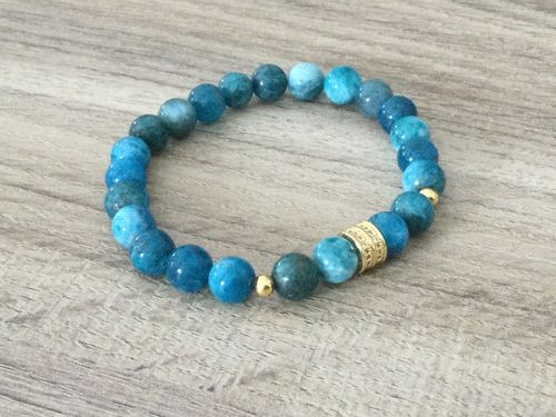 Customer photo review of BRACELET APATITE BLEUE 8 mm "Réduction du grignotage"