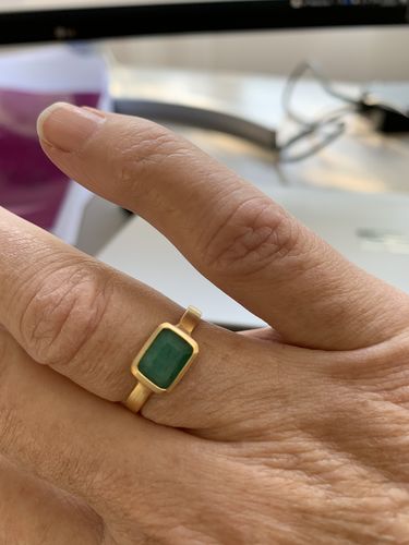 Customer photo review of EMERALD DECO RING