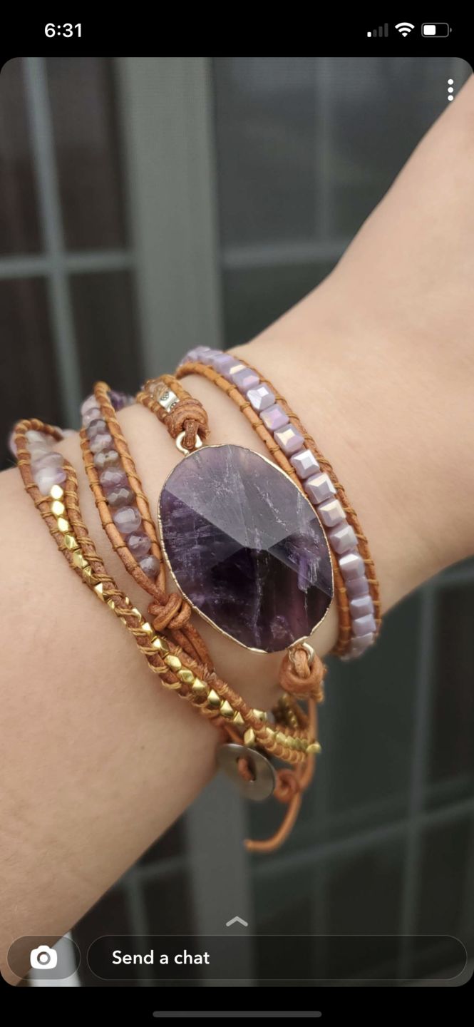 Customer photo review of Amethyst Imperial Wrap Bracelet