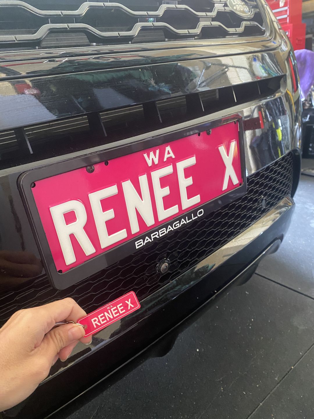Customer photo review of WA Colour (Acrylic Style) Licence Plate Custom Keychain