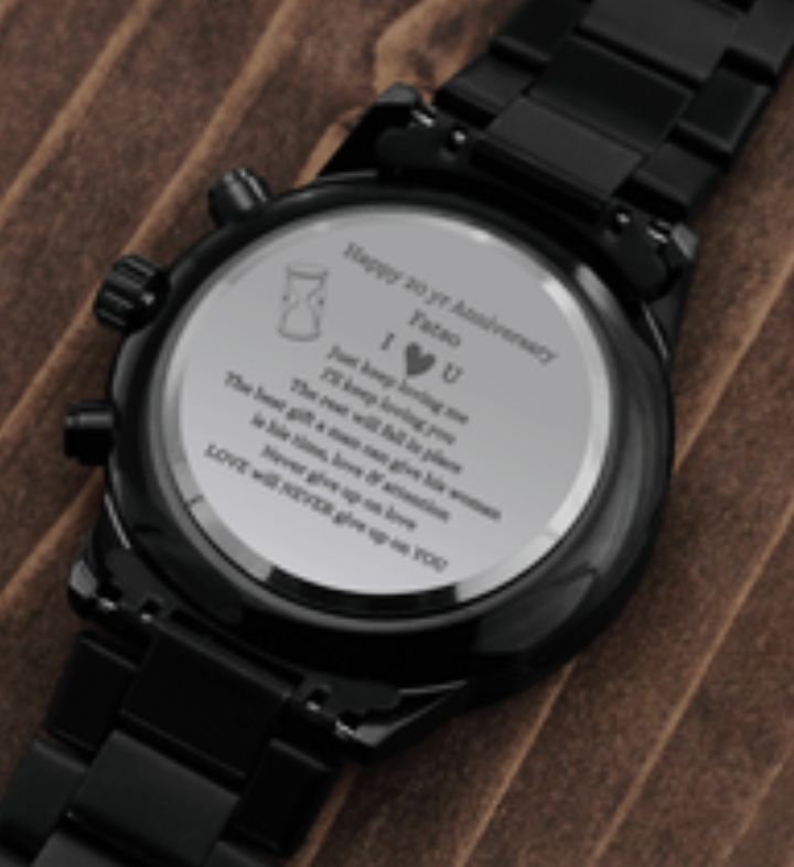 Customer photo review of To My Husband Black Chronograph Watch