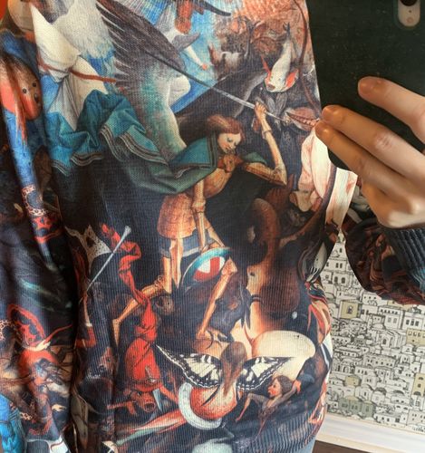 Customer photo review of Rebel Angel's Fall Print Knit Long Sleeve