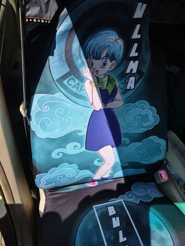 Customer photo review of Vegeta And Bulma Car Seat Covers Custom Dragon Ball Anime Car Accessories