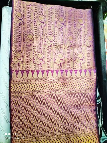 Customer photo review of Wine Purple Woven Kanjivaram Saree - Special Wedding Edition