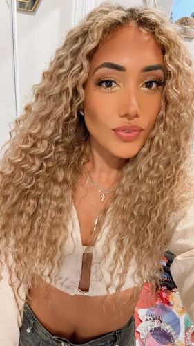 Customer photo review of Curly Ash Blonde