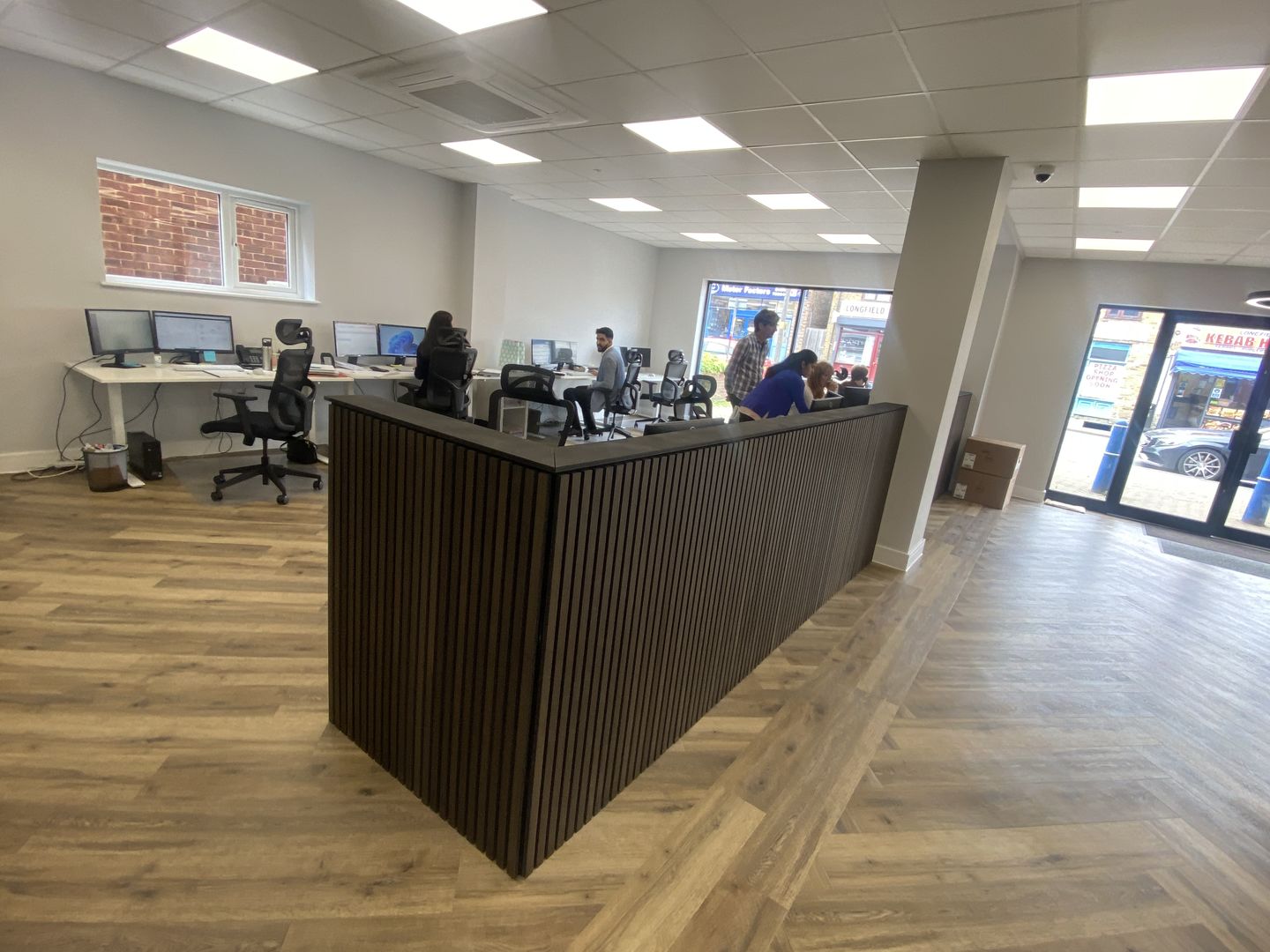 Customer photo review of SlatWall Natural Oak Sample