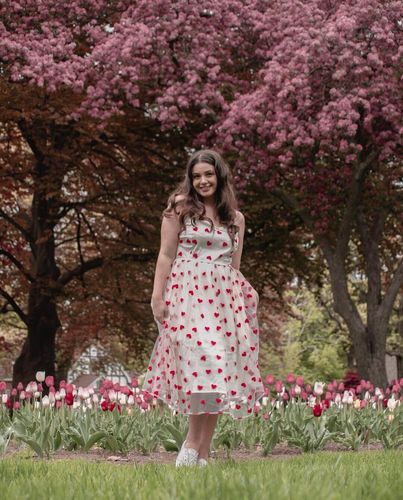 Customer photo review of Robe à retelles en maille cœur des années 1950