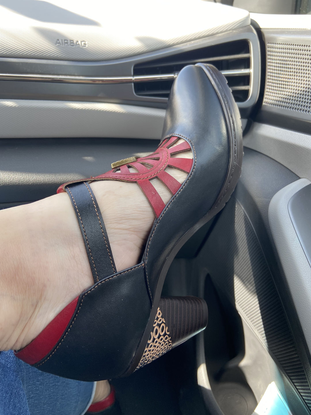 Customer photo review of Retro Leather Grace Adjustable Belt Pumps