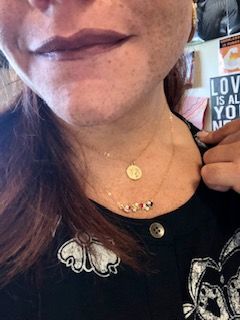 Customer photo review of Baguette Bar Necklace