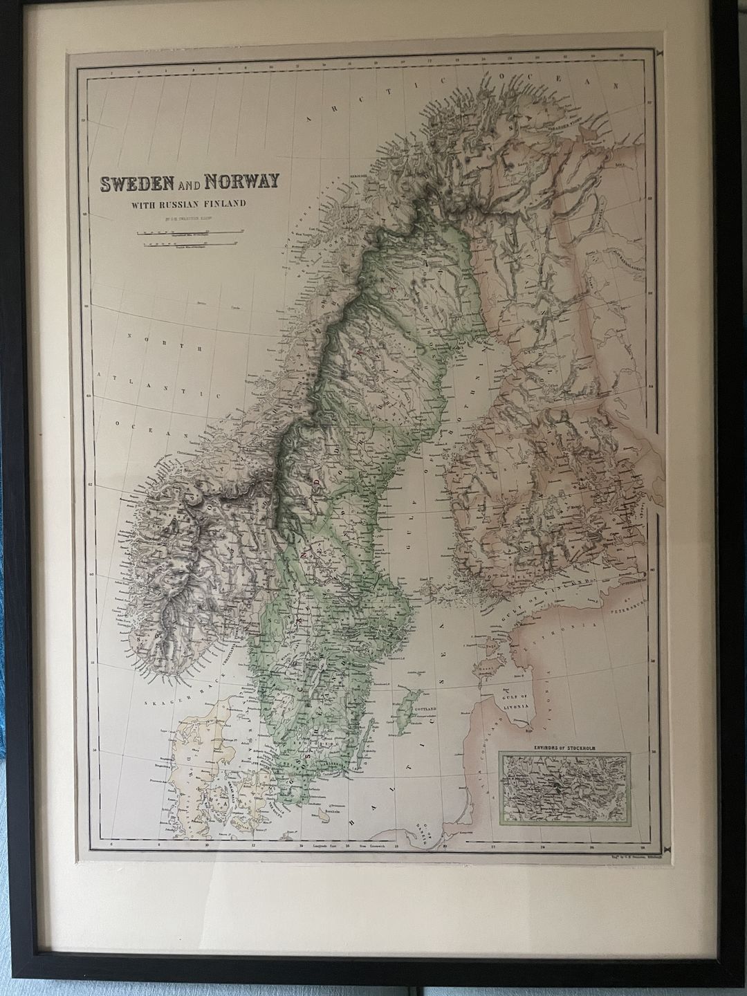 Customer photo review of Old Map of Sweden, Norway & Russian Finland, 1872 by Fullarton - Scandinavia, Denmark, Baltic Sea, Gulf of Bothnia