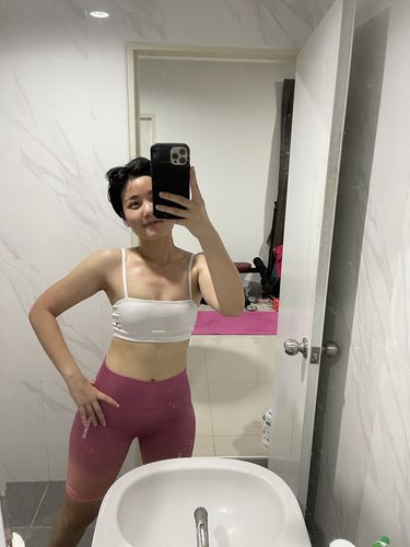 Customer photo review of Gymshark | Adapt Ombre Seamless Shorts - Orange Marl/Pink