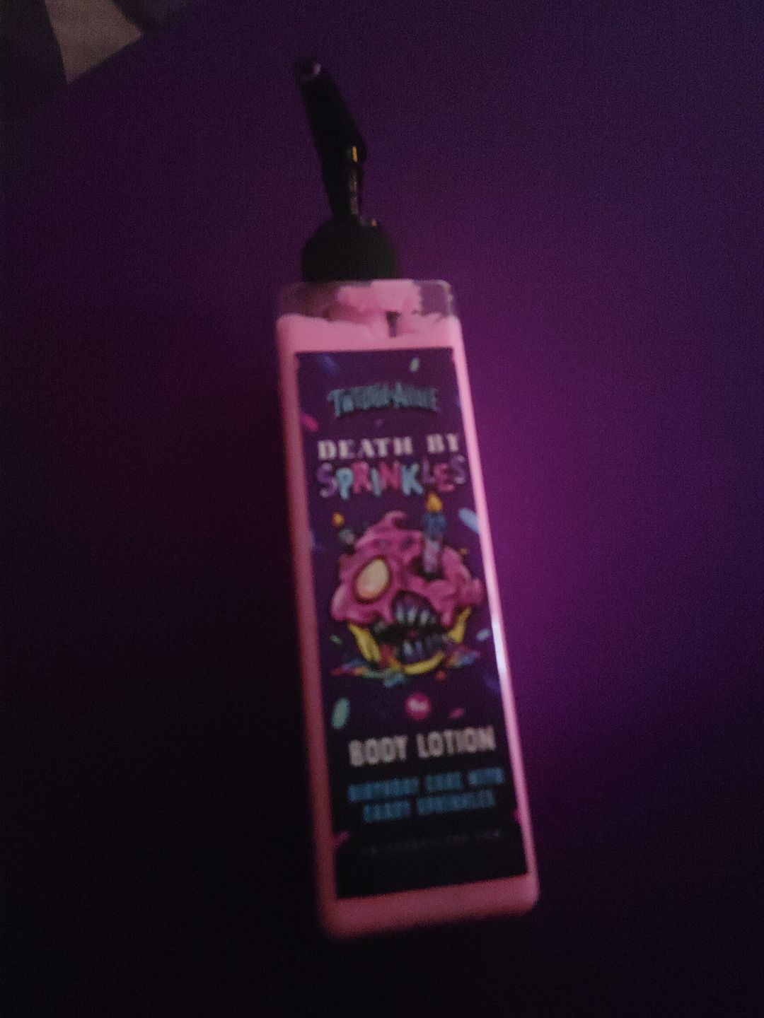 Customer photo review of Death by Sprinkles Body Lotion