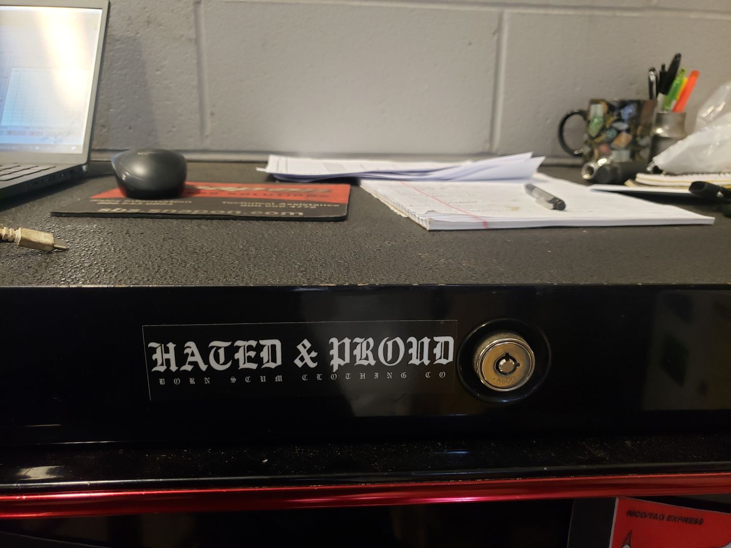 Customer photo review of HATED & PROUD 5.5" X 1.25" STICKER