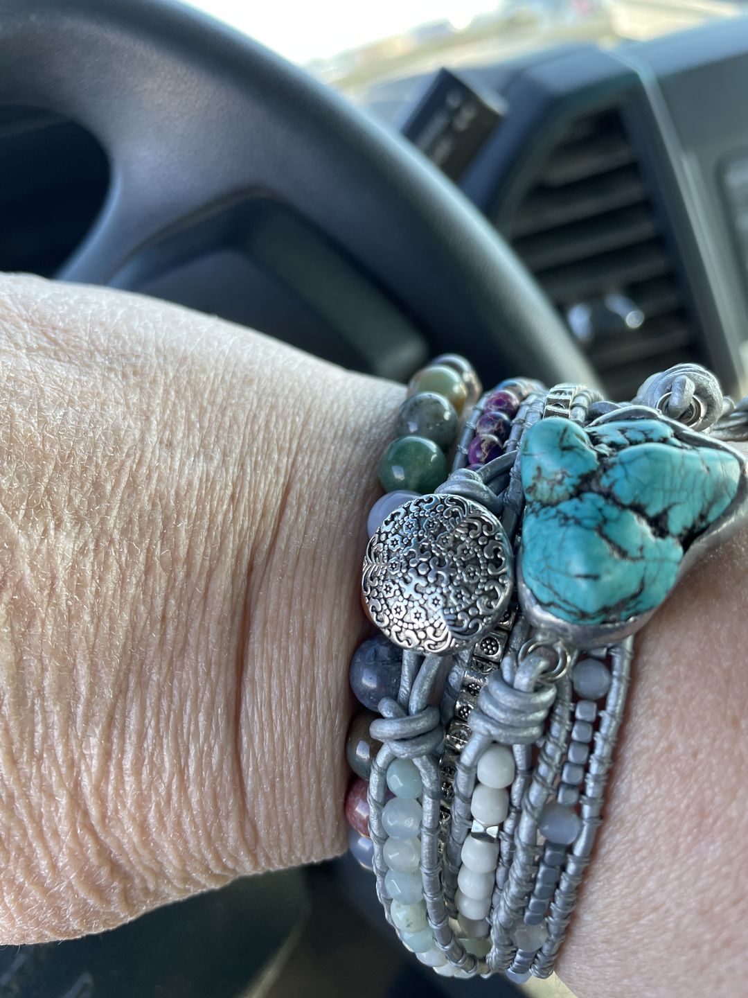 Customer photo review of The Turquoise Protection Wrap Bracelet