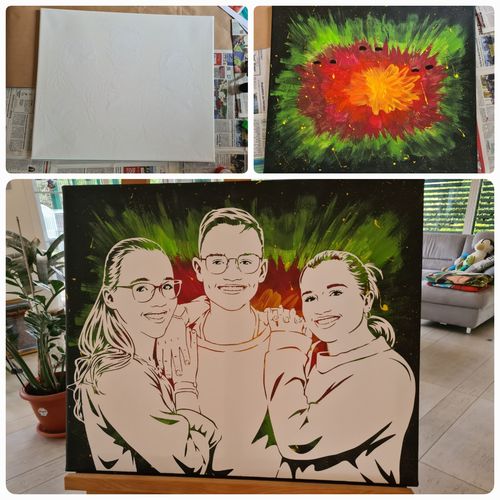 Customer photo review of Porträt auf Leinwand zum Selbermalen