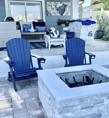 Customer photo review of DuraWeather Poly® Premium King Size Folding Adirondack Chair with Built-in Cup Holders