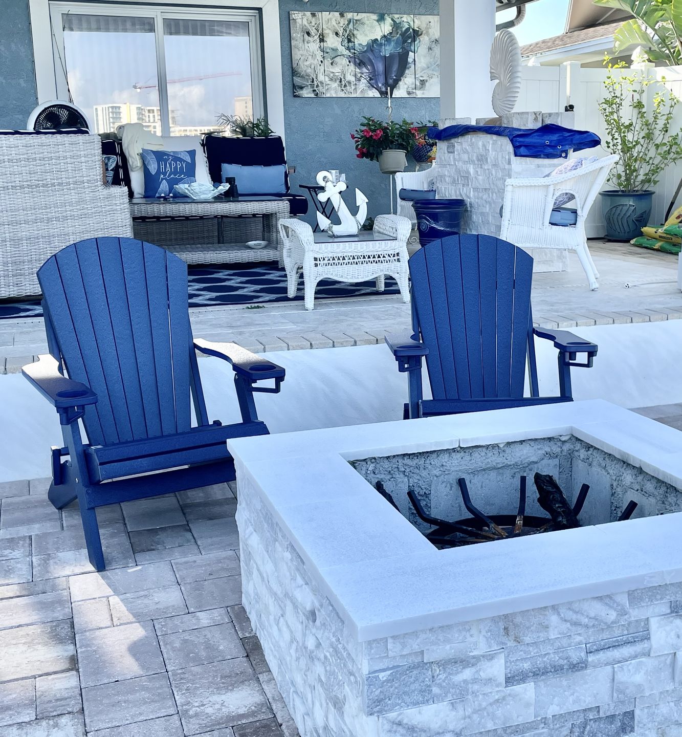 Customer photo review of DuraWeather Poly® Premium King Size Folding Adirondack Chair with Built-in Cup Holders