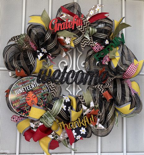 Customer photo review of Wreath Sign, Juneteenth Sign, Black History, DECOE-1005, Sign For Wreath, DecoExchange