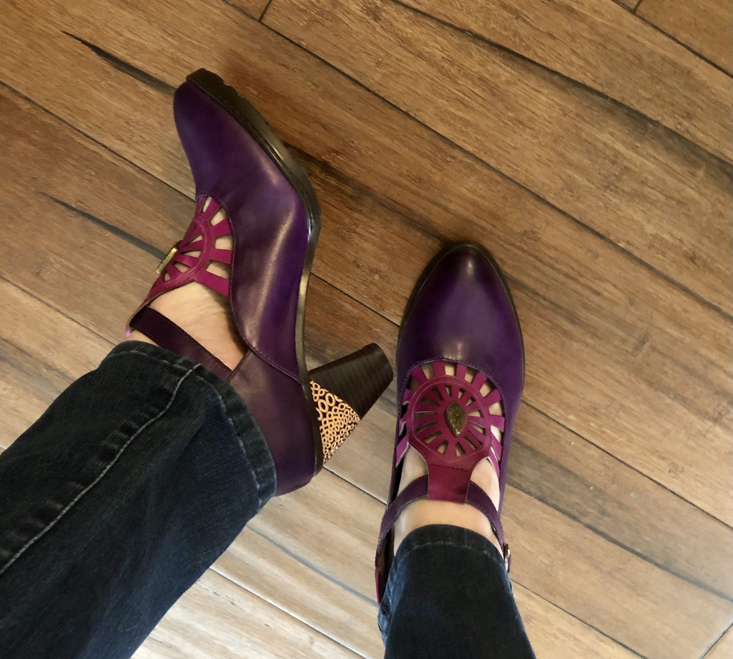 Customer photo review of Retro Leather Grace Adjustable Belt Pumps
