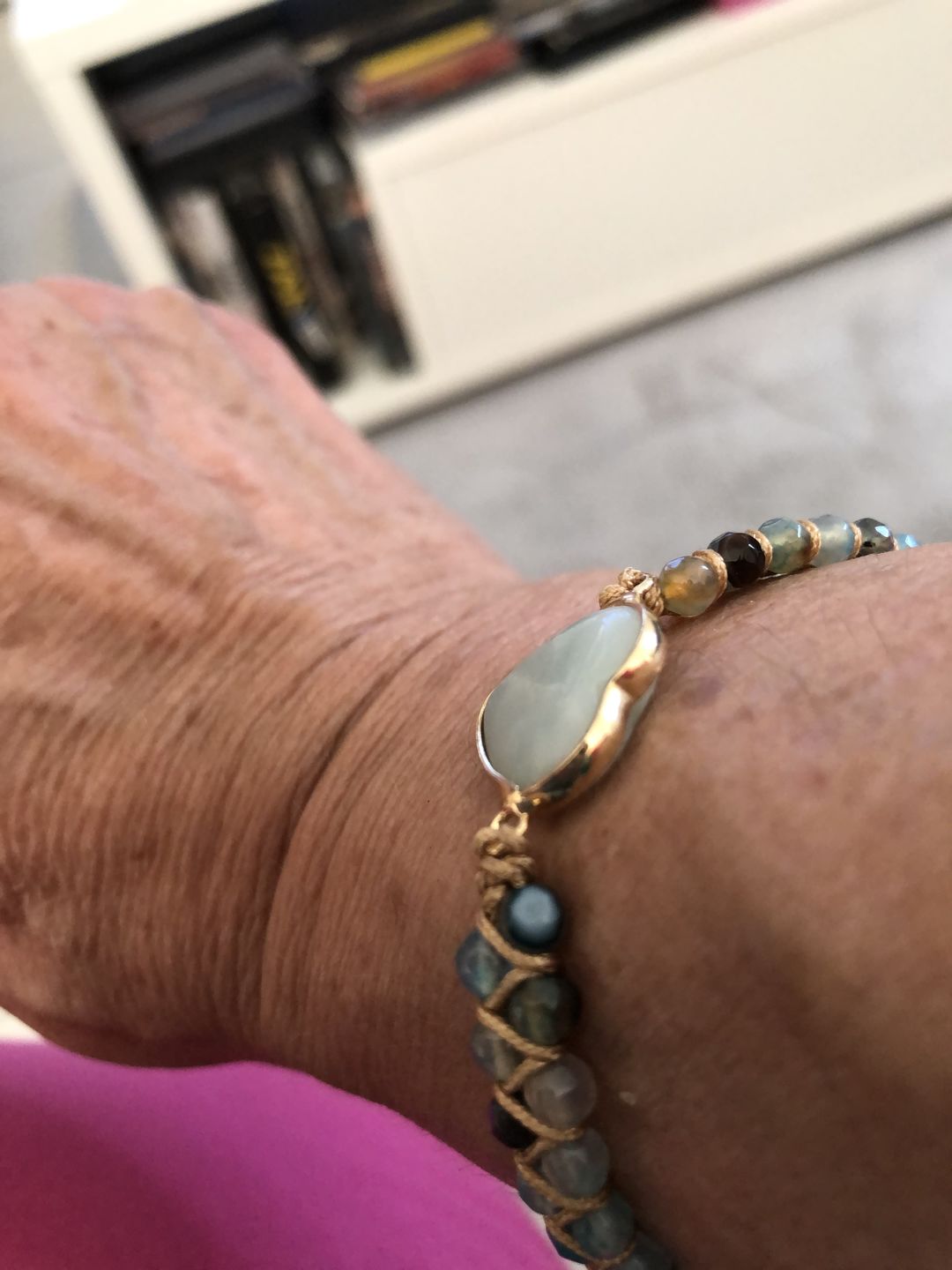 Customer photo review of Bracelet Tressé "Audace" en Jaspe & Labradorite