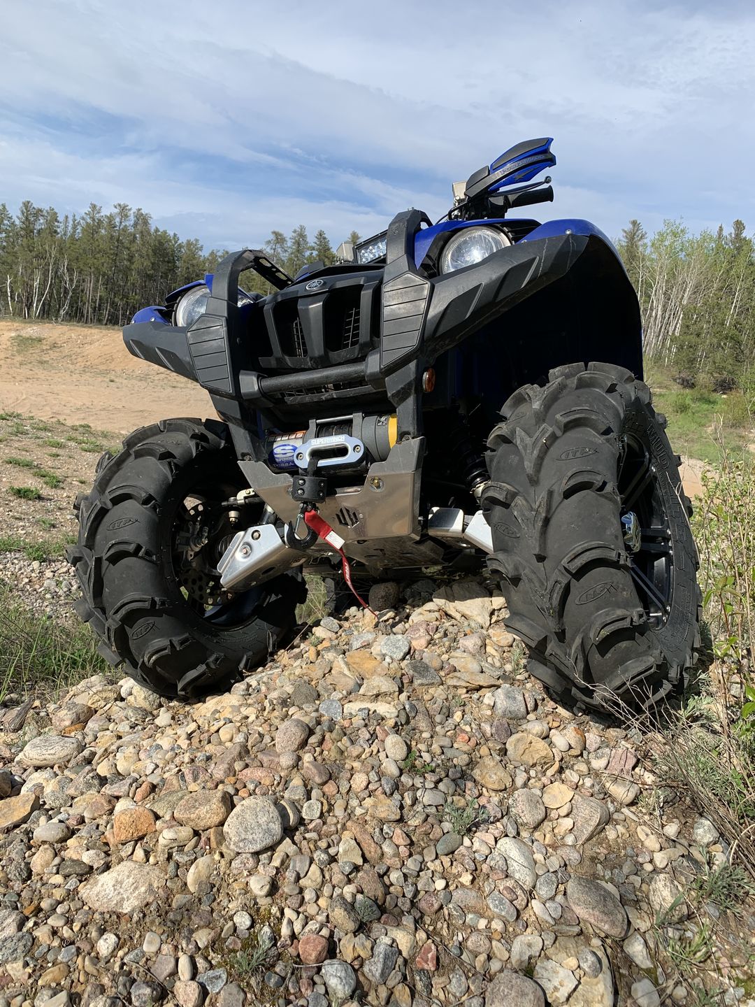 Customer photo review of Aluminum Central Skid Plates for Yamaha Grizzly 550/700