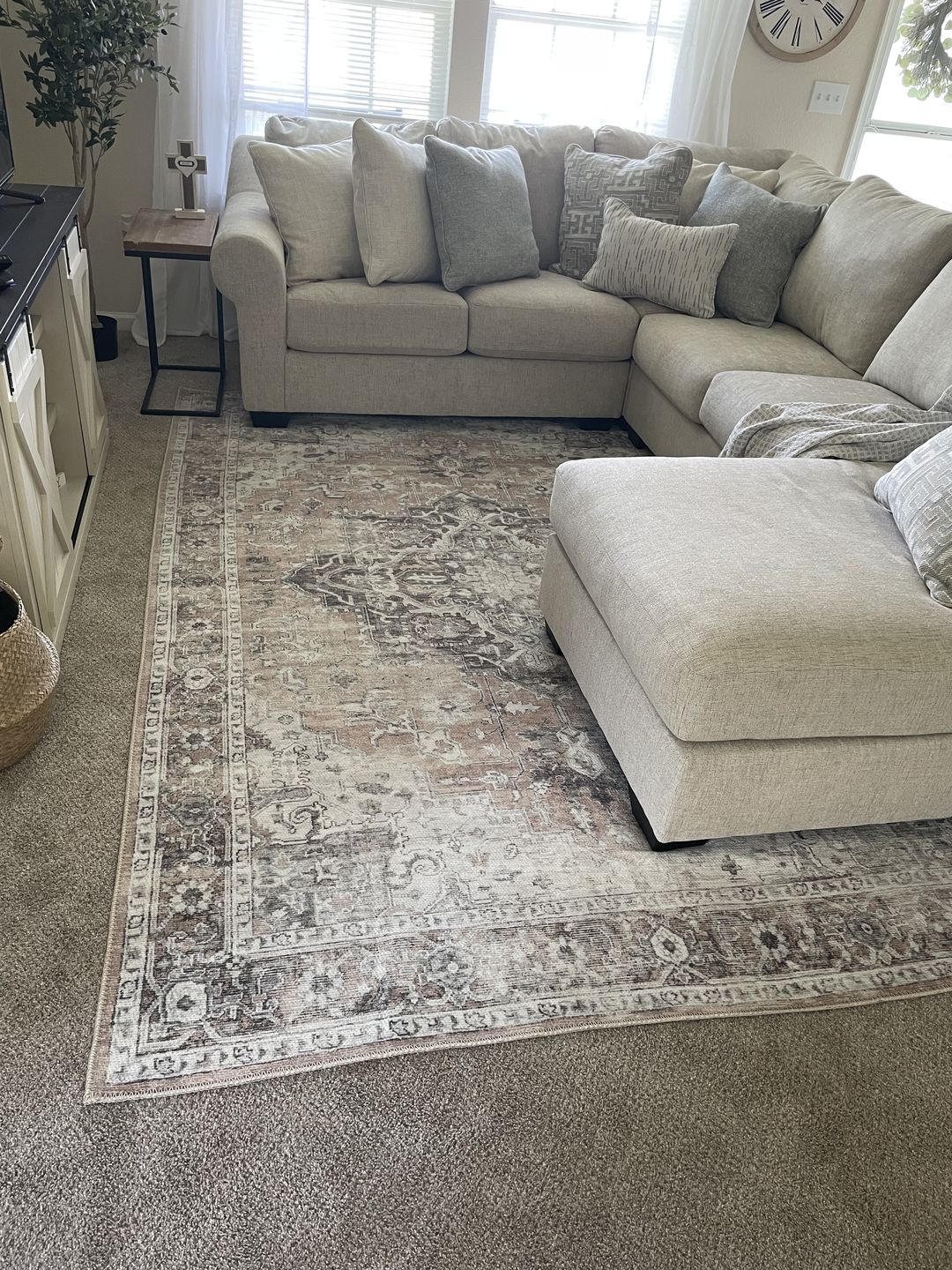 Customer photo review of Distressed Vintage Cezanne Blush Area Rug