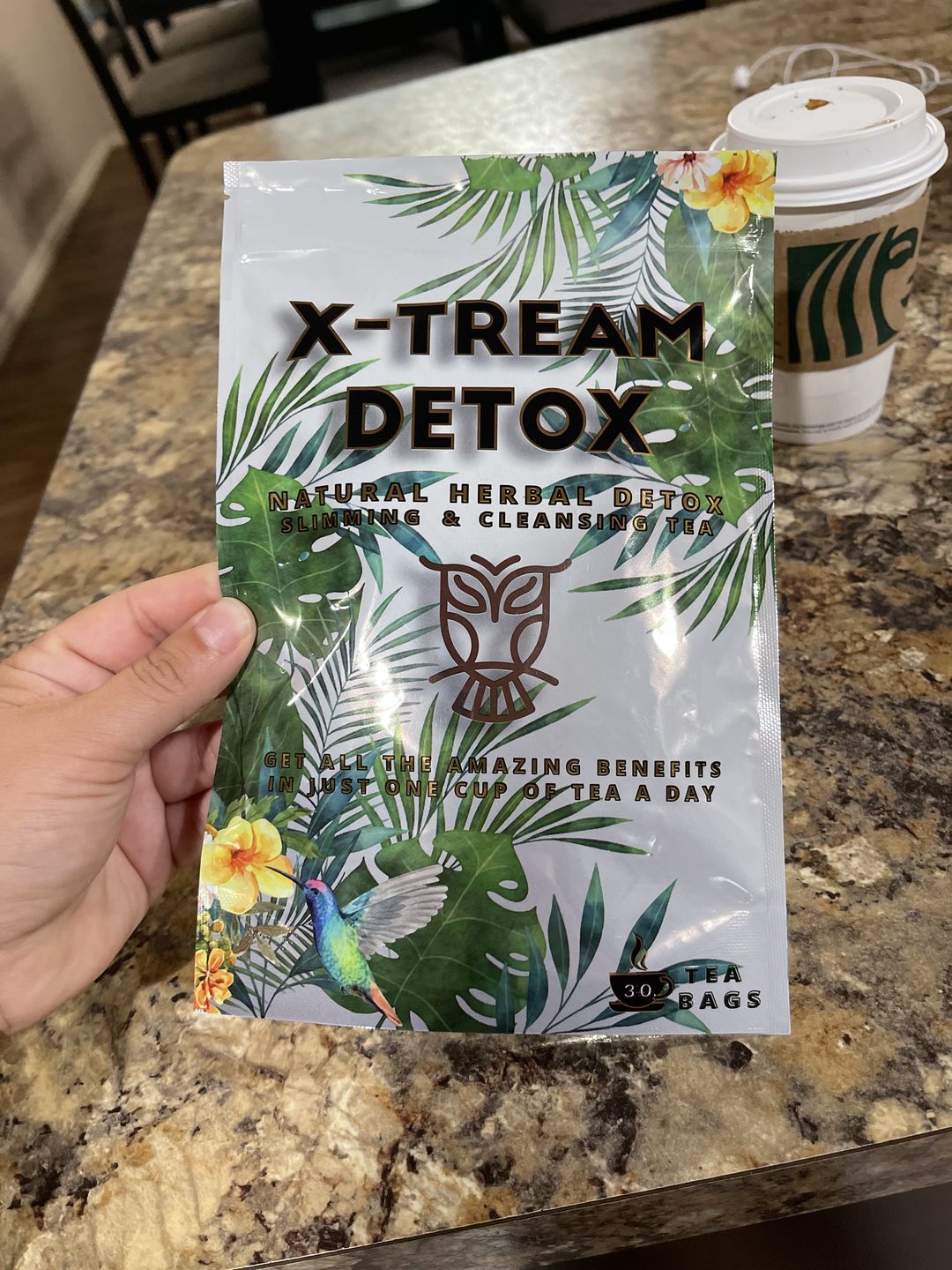 Customer photo review of ( ORIGINAL) X-TREAM DETOX TEA 1 BAG 30 DAY SUPPLY ( STRONGER VERSION ) PONCHE NAVIDEÑO 🌺