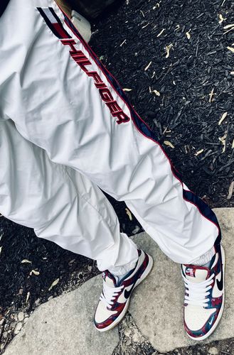 Customer photo review of Vintage Tommy Hilfiger Athletics Cuffed Trackpants Size XL