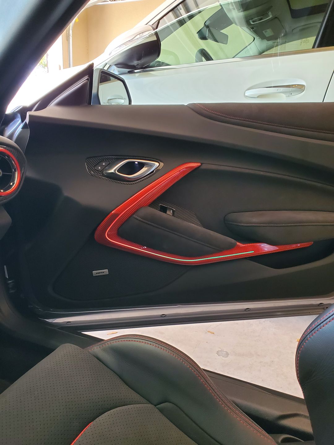 Customer photo review of Real Carbon Fiber Interior Door Panel Chrome Trim Cover For 2016-2021 Chevy Camaro