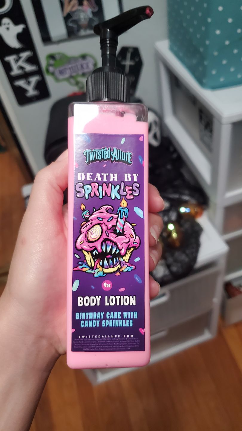 Customer photo review of Death by Sprinkles Body Lotion