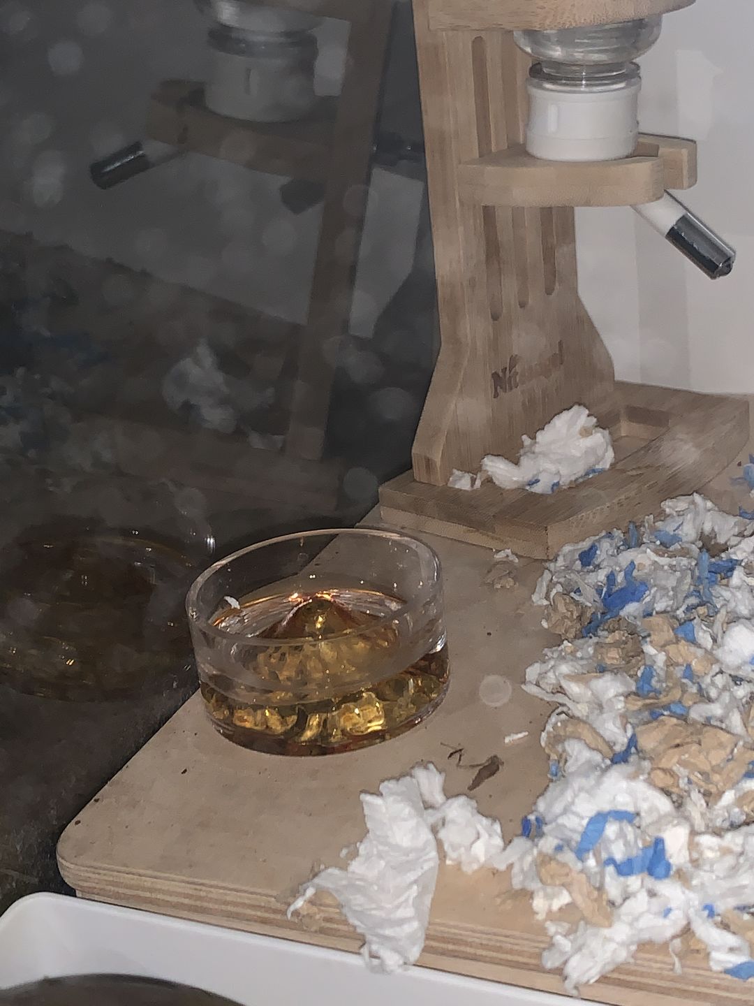 Customer photo review of Niteangel Hamster Feeding & Water Bowls - Small Animal Glass Drinking Bowls for Dwarf Syrian Hamsters Gerbils Mice Rats or Other Similar-Sized Small Pets