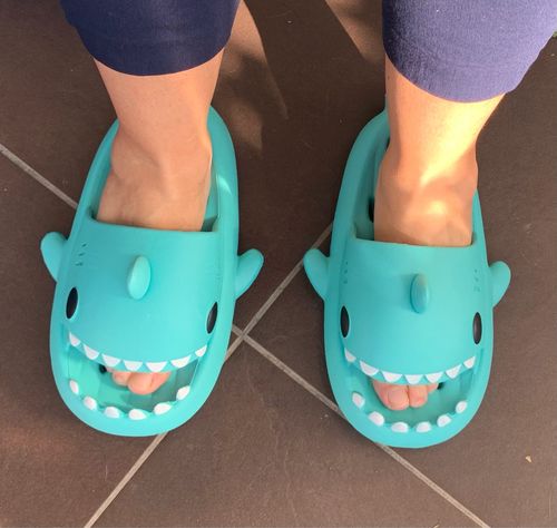 Customer photo review of Shark Slippers 2.0
