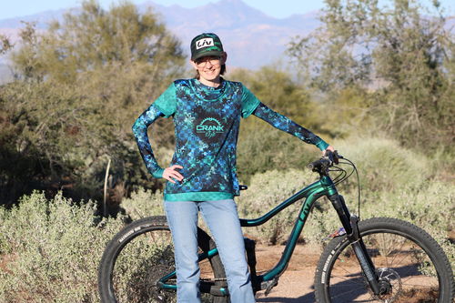 Customer photo review of Women's Team Crank Style Kryss Summers Teal Check MTB JERSEY