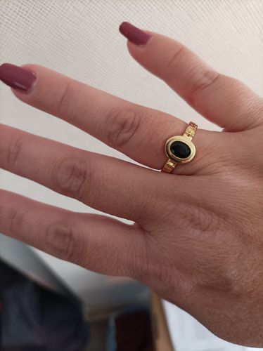 Customer photo review of ANILLO BLACK JADE BAÑO DE ORO