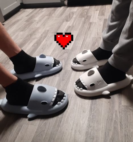 Customer photo review of Shark Slippers 2.0