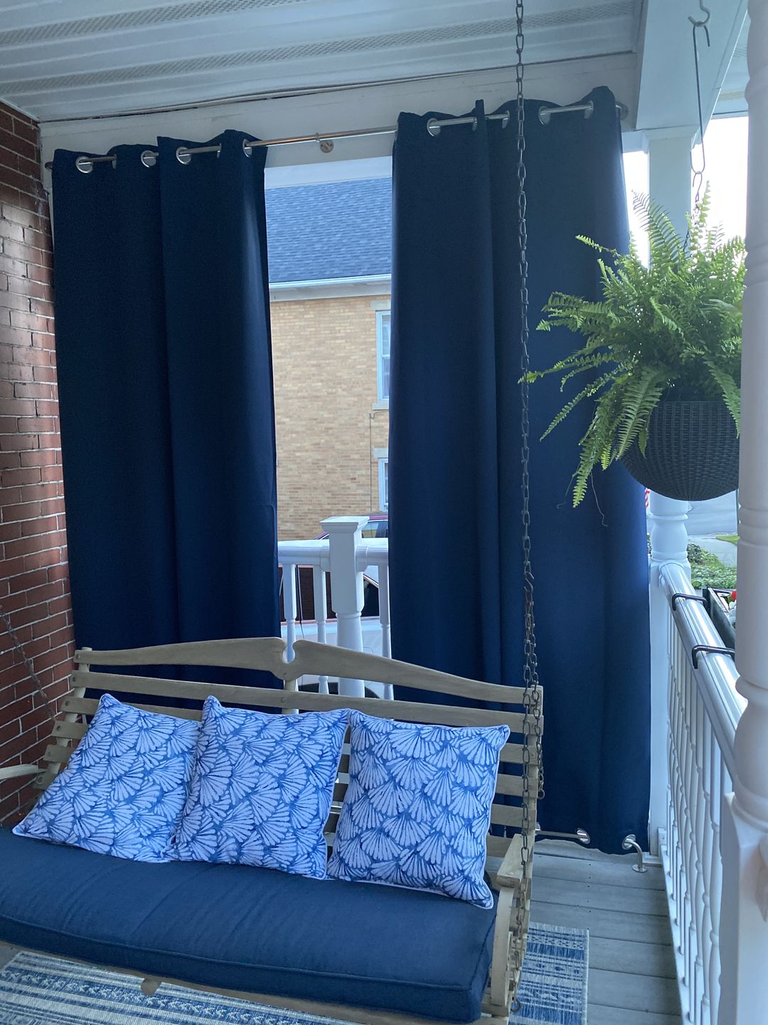 Customer photo review of Top & Bottom Grommet Windproof Outdoor Curtains for Patio 1 Panel