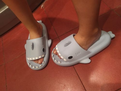Customer photo review of Shark Slippers 2.0