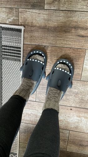 Customer photo review of Shark Slippers 2.0