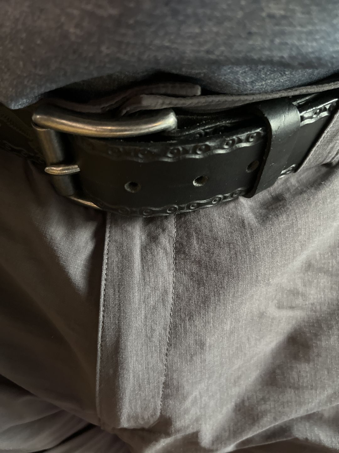 Customer photo review of The Eagle Belt - Brown Embossed 100% Real Leather Belt Made in Canada