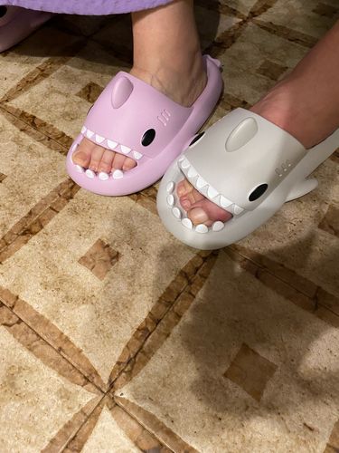 Customer photo review of Shark Slippers 2.0