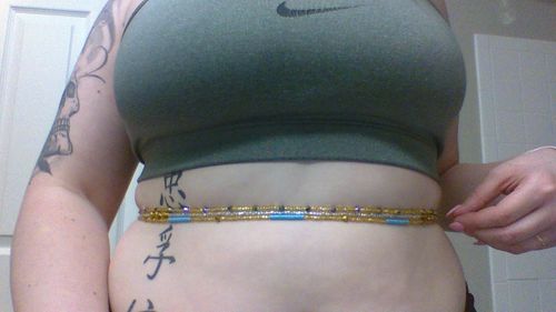 Customer photo review of Blissful Tie On Waist Beads