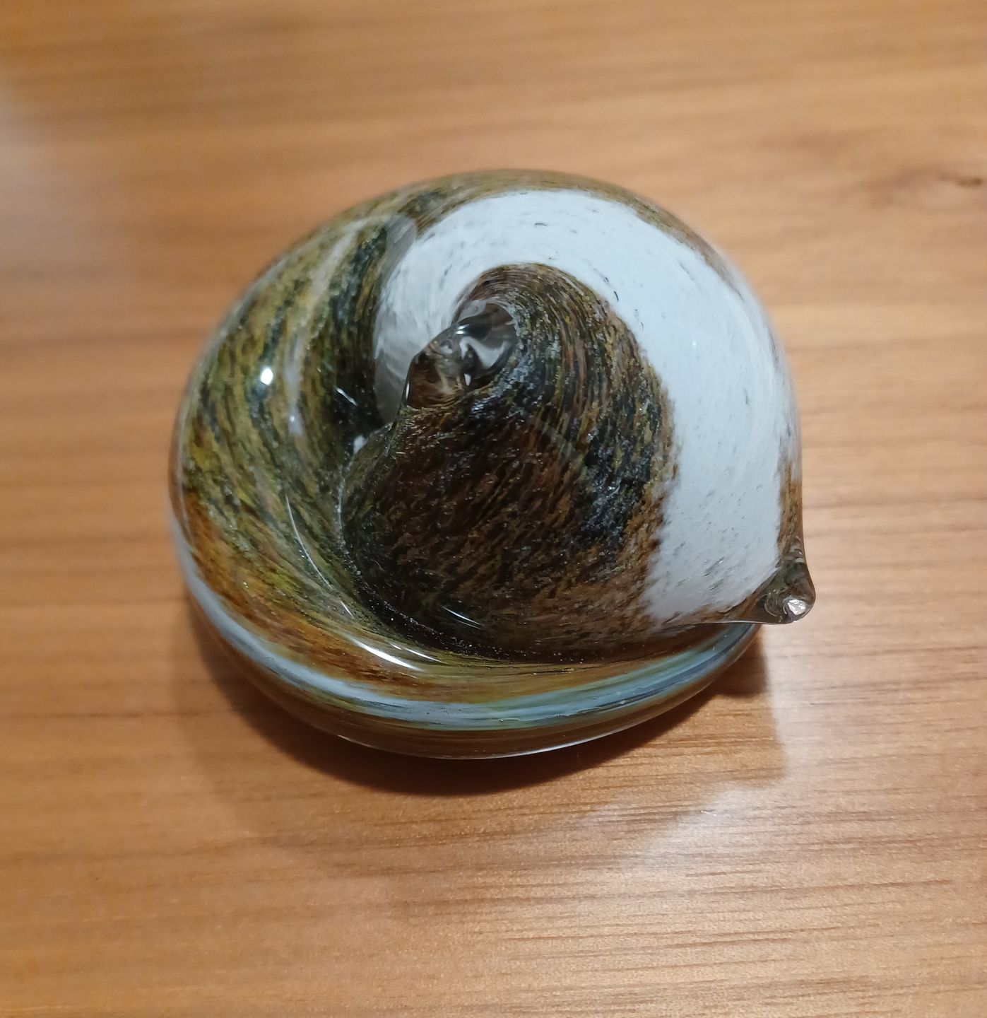 Customer photo review of Half-tone Sleeping Glass Cat with Infused Cremation Ashes